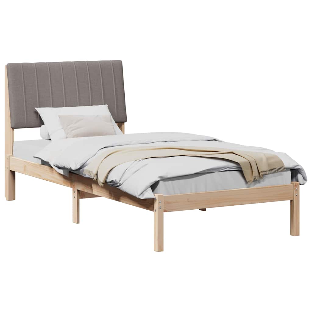 Bed Frame with Headboard Brown 90 x 190 cm Solid Pine Wood